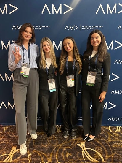 AMA students standing together at a conference